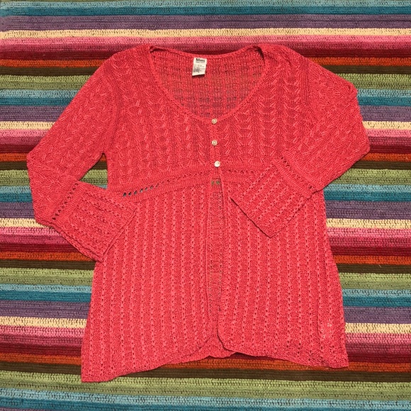 🤰🏼 💕 Mimi Maternity Coral Pink Cardigan Sweater - Picture 2 of 6